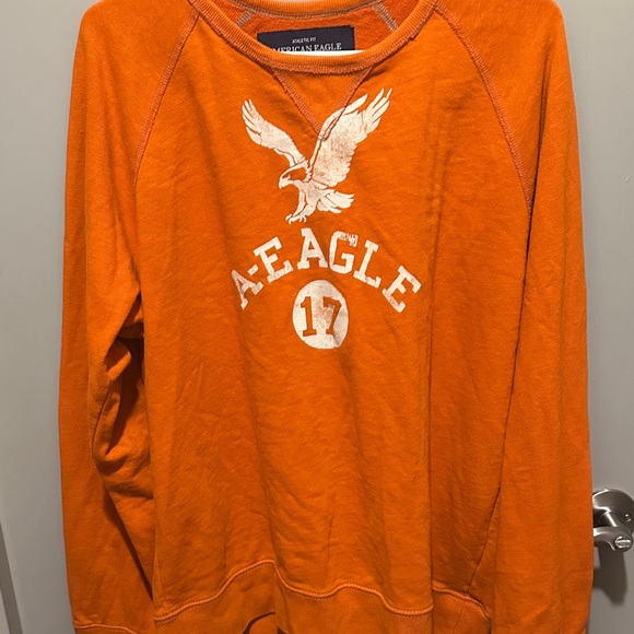 American Eagle Outfitters Men's Bold Orange Crewneck Sweater - Picture 5 of 10